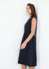 Load image into Gallery viewer, Pleated Rita Dress in Dark Navy
