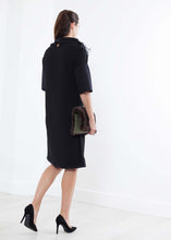 Load image into Gallery viewer, Ostrich Plume Dress in Black