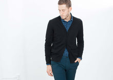 Load image into Gallery viewer, Hidden Placket Cardigan in Black
