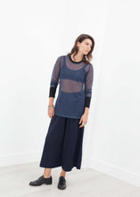 Load image into Gallery viewer, Cuffed Mesh Tee in Navy/Black