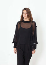 Load image into Gallery viewer, Poet Silk Sweater in Black