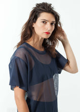 Load image into Gallery viewer, Mesh Over Dress in Navy