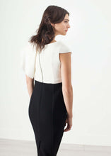 Load image into Gallery viewer, Asymmetric Dress in Cream/Black
