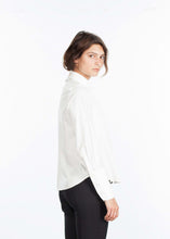Load image into Gallery viewer, Trim Collar Poplin Blouse in Off White
