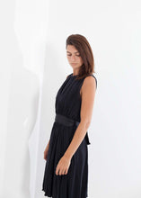 Load image into Gallery viewer, Sleeveless Pleated Dress in Navy
