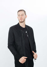 Load image into Gallery viewer, Broken Leather Bomber in Black
