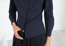 Load image into Gallery viewer, Wrinkled Tux Shirt in Navy
