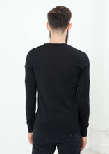 Load image into Gallery viewer, Button Shoulder Pullover in Black

