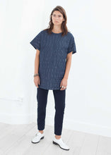Load image into Gallery viewer, Quilted Mesh Mini Dress in Navy
