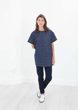 Load image into Gallery viewer, Quilted Mesh Mini Dress in Navy
