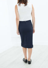 Load image into Gallery viewer, Contrast Zipper Skirt in Navy
