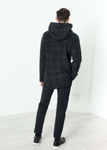 Load image into Gallery viewer, Double Breasted Hoodie in Forest Plaid
