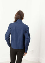 Load image into Gallery viewer, Full Collar Poplin Blouse in Navy

