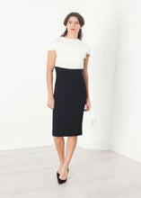 Load image into Gallery viewer, Layered Contrast Dress in Cream/Black
