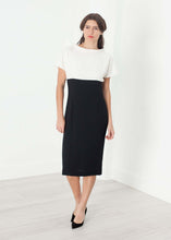 Load image into Gallery viewer, Pearl Fastened Dress in Cream/Black

