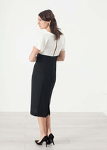 Load image into Gallery viewer, Pearl Fastened Dress in Cream/Black
