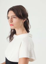 Load image into Gallery viewer, Pearl Fastened Dress in Cream/Black
