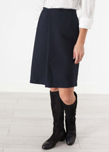 Load image into Gallery viewer, Pleated Wool Skirt in Navy
