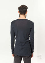 Load image into Gallery viewer, Cotton Henley in Blue Grey
