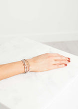 Load image into Gallery viewer, Bracelet 85 in Grey Silk/Silver
