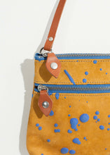 Load image into Gallery viewer, Ink Splatter Shoulder Bag in Mustard/Blue
